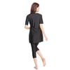 Muslimischer Badeanzug für Damen, muslimische Dame, traditionelle Kurzarm-Tops, Capri-Hosen, Damen-Patchwork, hochelastisch, islamische Strandmode, Damen-Badebekleidung