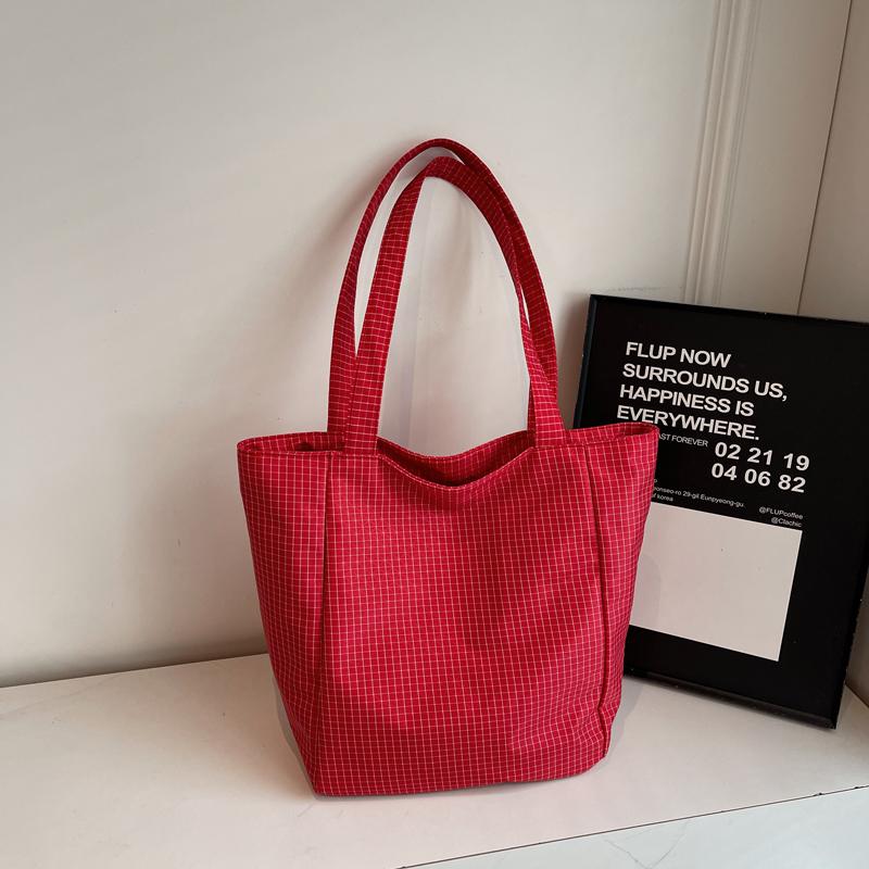 Plaid Shoulder Bag Women's Large Capacity Tote Bag