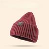 Black Hat Men's Winter Warm Wool Hat Knitted Hat Big Head Cold Hat Women's Trendy New Thick Melon Leather Hat