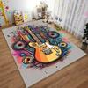 Colorful Electric Guitar Print Carpet with Speakers and Abstract Design Suitable for Use As an Anti-slip for Living Room Bedroom Sofas