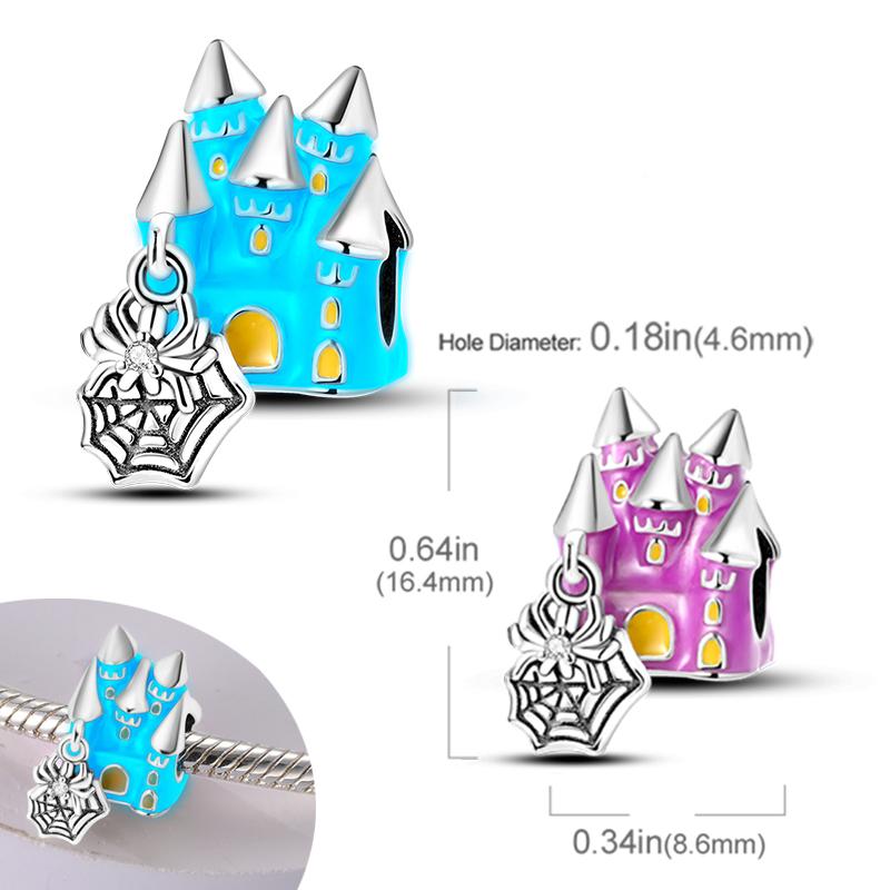 New Halloween Pumpkin Skull Witch Charm Bead Copper Fit Original Charms Bracelet Pendants Halloween Gift Diy