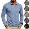 Men's Long Sleeve Casual Polo Shirt Pocket Button Collar Slim Fit Soft Fabric Comfortable Design Suitable for Daily Wear