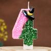 Sequin Number Birthday Candle 0-9 Creative Cake Decoration First Year Number Candle Wizard Hat