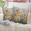 2D Digitally printed vibrant plant flower pattern pillowcase, durable polyester fiber with zipper for bedroom, living room and sofa decoration