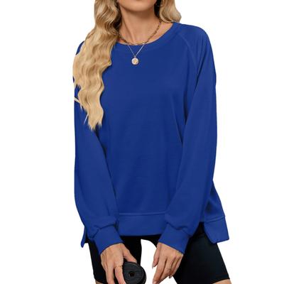 Women's Solid Color Crew Neck Long Sleeve Top Loose Sweatshirt