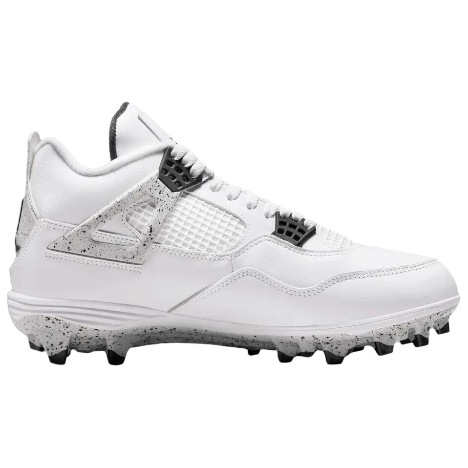 Air Jordan 4 Retro TD Cleat White Cement Unisex Sneakers Fire-Red Black Tech-Grey HQ0207-106