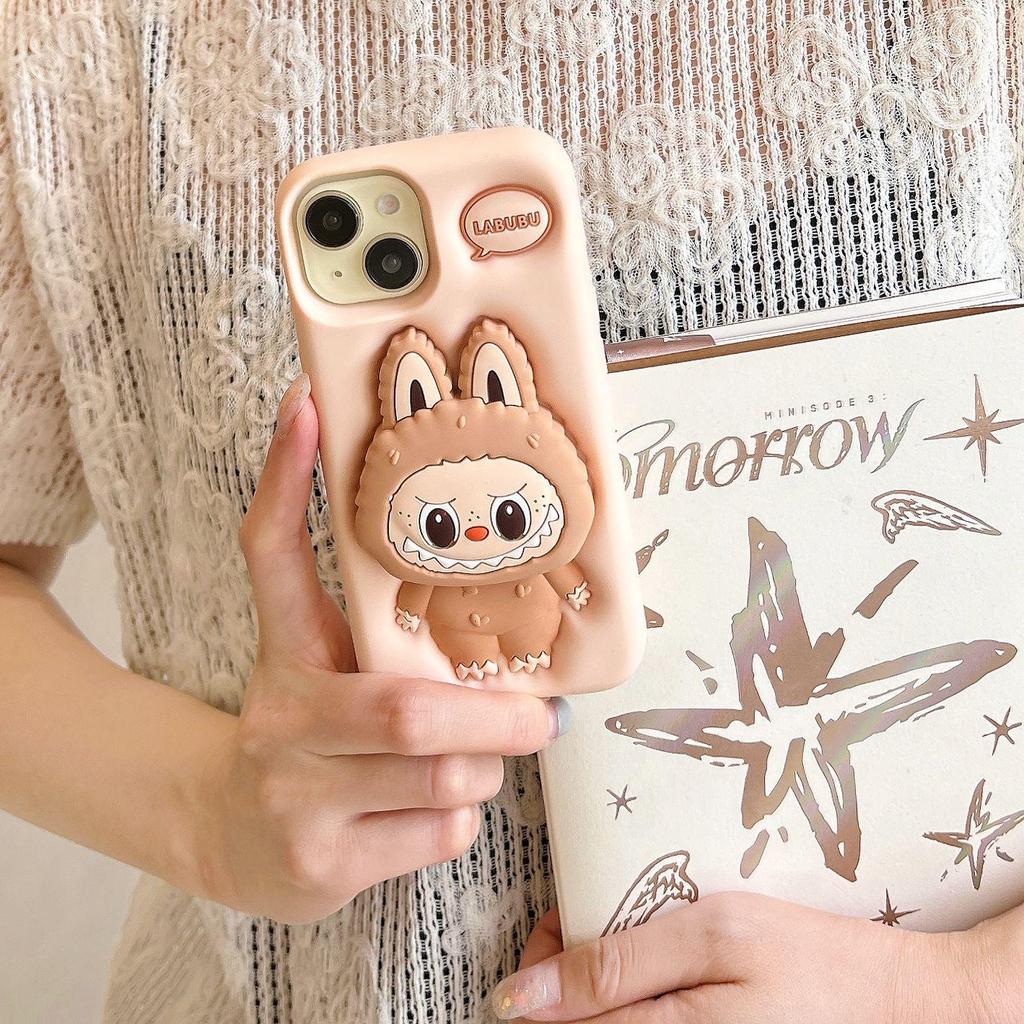 Cartoon Stand Pull-Cloth Case for iPhone 14/13/12/11 and 17/16/15 Pro Max