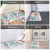Colorful Cactus Floral Front Door Mat Anti-Slip Indoor Waterproof Cacti Succulents Doormat Garden Garage Entrance Rug Carpet