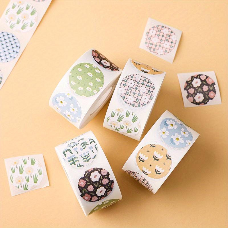 

Vintage Floral Craft Supplies & Stickers, Flower Plant Pattern Thank You Label Stickers, Circular Roll Packaging Sealing Sticker, Scrapbook Sticker