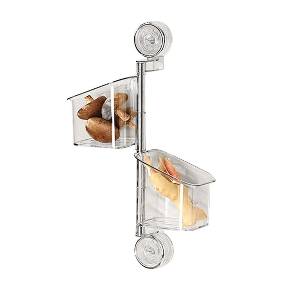 Suction Cup Onion Ginger Garlic Storage Box Wall Mounted Hanging Basket Storage Basket  for Kitchen