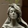 Fine Texture 3D Art Printed Human Bust Vase, Artistic Sculpture Planter for Succulents, Moisture-proof PLA Decor Matte Desktop Decor, Creative
