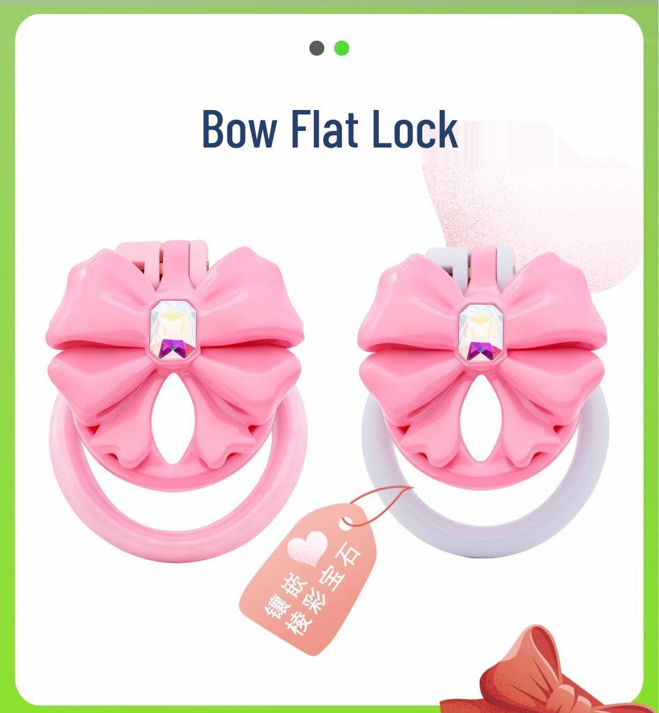 Chrysanthemum Bow Chastity Lock: Male Flat Lock and Restraint for TS Training