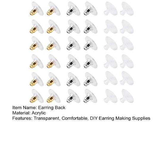 120 Pcs Earring Backs with Pad Hypoallergenic Earring Stoppers Acrylic Earring Backings Replacement for Lost Earring Backs DIY Earring Making