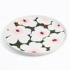 Marimekko Unikko Plate (White x Dark Green x Light Pink) 25cm 073858 163 Oiva Unikko Plate Tableware Tray Large One-Plate Dish Floral Pattern Scandina