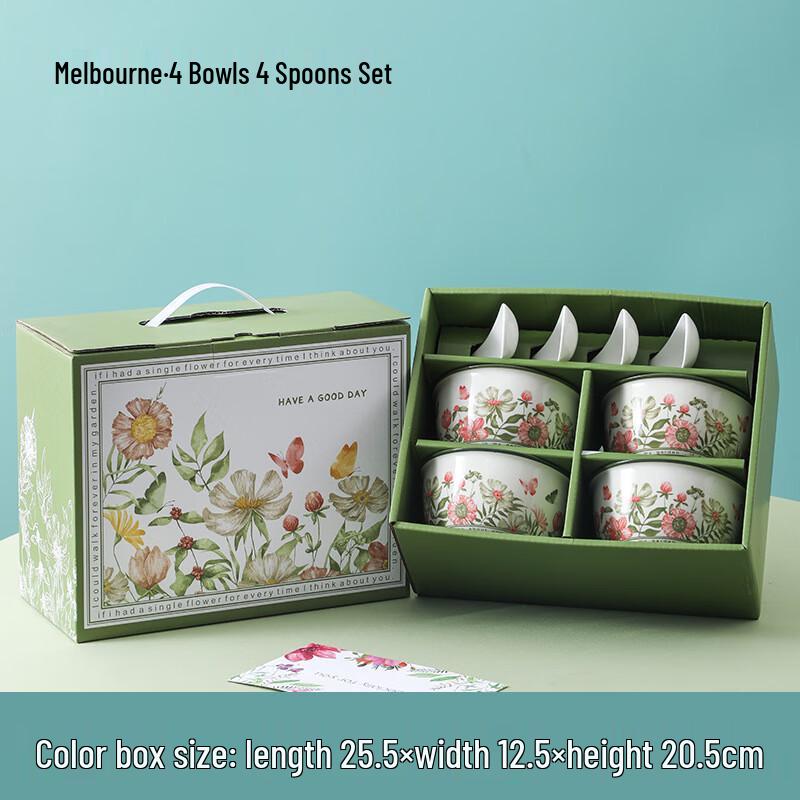 Ceramic Bowl and Spoon Tableware Set