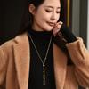 Titanium Steel Pull Round Bead Long Necklace Women'S Autumn And Winter High Sense Fashion Versatile Clothes Accessories