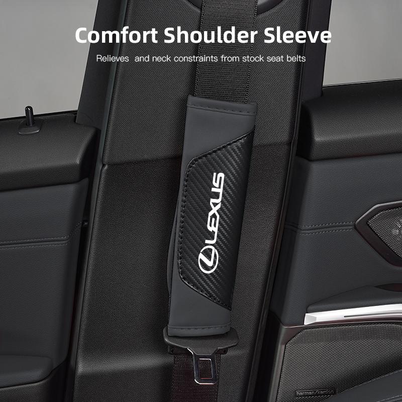 Car Seat Belt Shoulder Cover Carbon Fiber Protective Pad For Lexus F SPORT ES RX NX LS UX LM LX GX LC RZ IS CT GS RC HS SC LXB