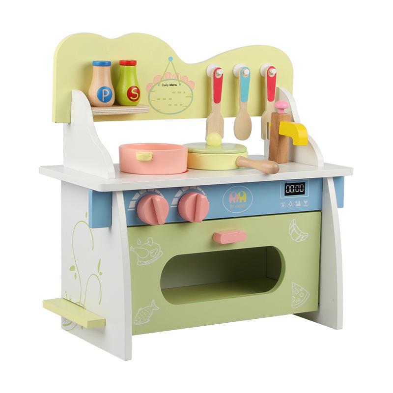 

Boys and girls wooden play house colorful kitchen simulation kitchen utensils children s cooking kindergarten amusement experience hall toys