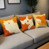Cute Cartoon Cat Art Cushion Cover Double-sided Printed Soft Sofa Pillowcase Living Room Home Decoration Protective Cover