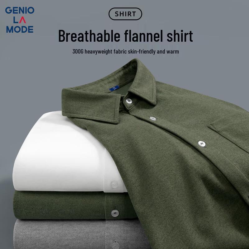

GENIOLAMODE Men s Flannel Long-Sleeve Casual Shirt 3XL