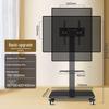Mobile TV Stand with Wheels, Adjustable 360° Rotation, and Universal TV Mount for Horizontal & Vertical Screens