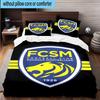 3PCS Fcsm Football Club Emblem Bedding Set,Including 1pc Duvet Cover And 2pcs Pillowcases Perfect for Bedroom, Dormitory, Fan Christmas Gift