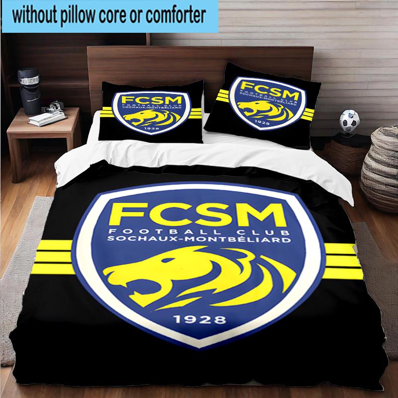 3PCS Fcsm Football Club Emblem Bedding Set,Including 1pc Duvet Cover And 2pcs Pillowcases Perfect for Bedroom, Dormitory, Fan Christmas Gift