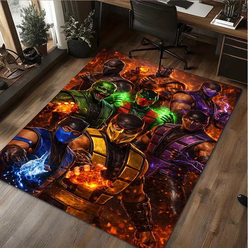 1Pc Mortal Kombat Print Rug - home decoration Carpet For Living Room Bedroom Flooring Computer Chair Area Rug