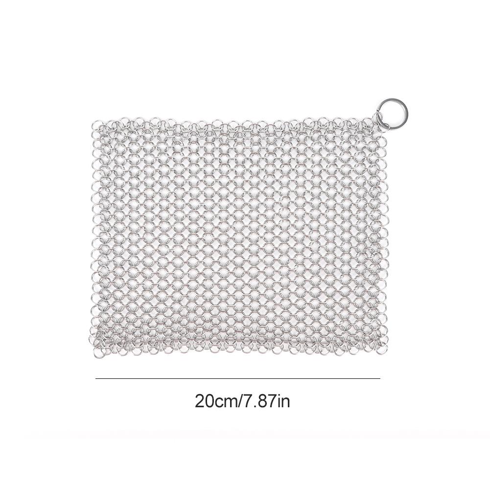 316 Stainless Steel Cast Iron Cleaner Chain Mail Scrubber Brush Pan Net Home Cookware Kitchen Tool Clean Kitchen Small Items