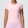 Maglietta da Running da Donna ad Asciugatura Rapida Controllo Pancia - Manica Corta, Sensazione di Nuvola, Top Casual Yoga Fitness.