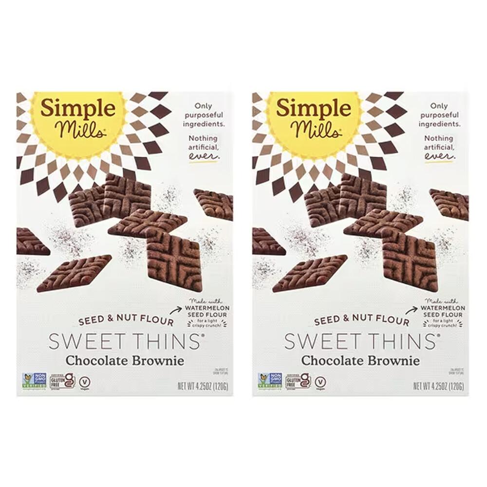 iHerb Simple Mills 2-Pack Seed & Nut Flour Sweet Thins Chocolate Brownie 120g (4.25oz)