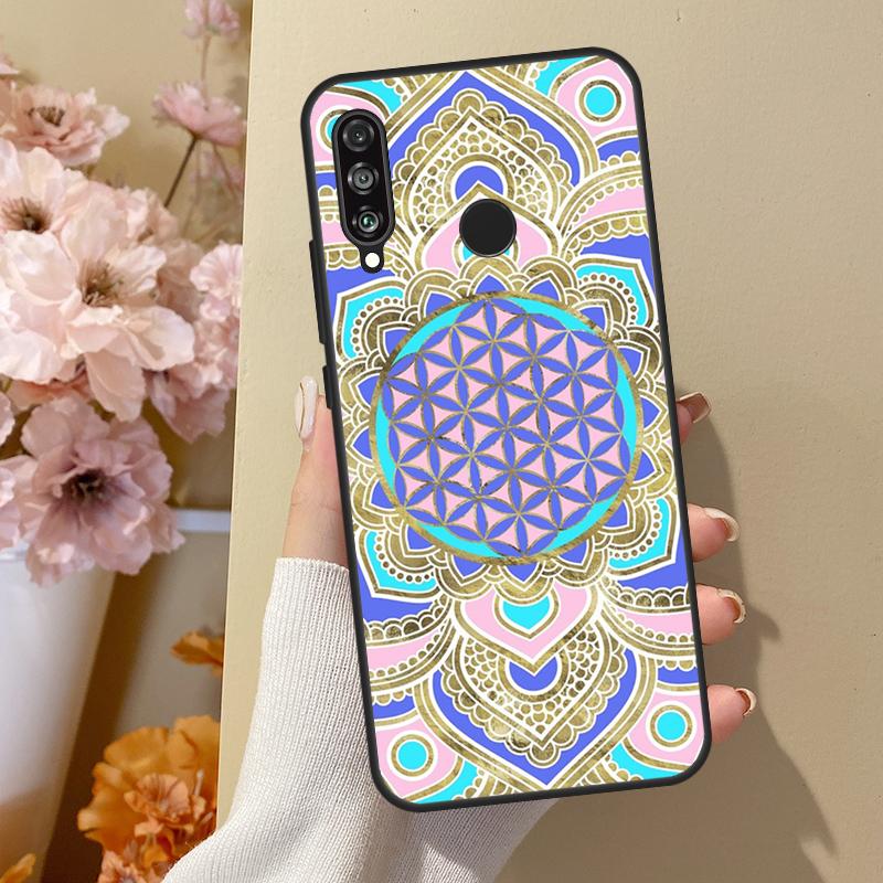 Flower Of Life In Lotus Pastel Golds For Huawei Nova 10 SE 9 3i 7i 8i 11i 12i Y73 Y90 Y70 Y72 Y61 Y91 P60 Pro P40 P30 Lite Case Huawei Nova 11i