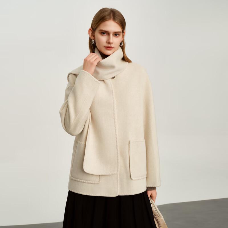 Elva' Island Women's 100% Wool Double-faced Short Coat