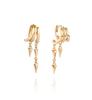 Fashion Jewelry 18K Gold Plated 925 Silver Earrings Piercing Jewelry 925 Sterling Silver Tassel Chain Stud Earrings for Women