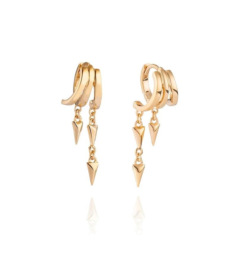 Fashion Jewelry 18K Gold Plated 925 Silver Earrings Piercing Jewelry 925 Sterling Silver Tassel Chain Stud Earrings for Women