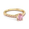 Anello statement classico con fascia pavé di topazio rosa -Argento Sterling 925 Placcato Oro