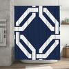 Unique Blue And White Shower Curtain With Modern Design Waterproof Fabric For Bathroom Decorations