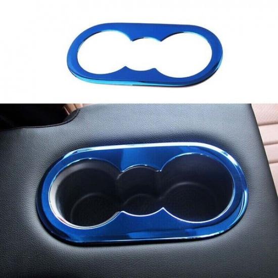 Для Volkswagen Tiguan 2017-2021 Стальной синий Декоративная накладка Панель заднего подстаканника