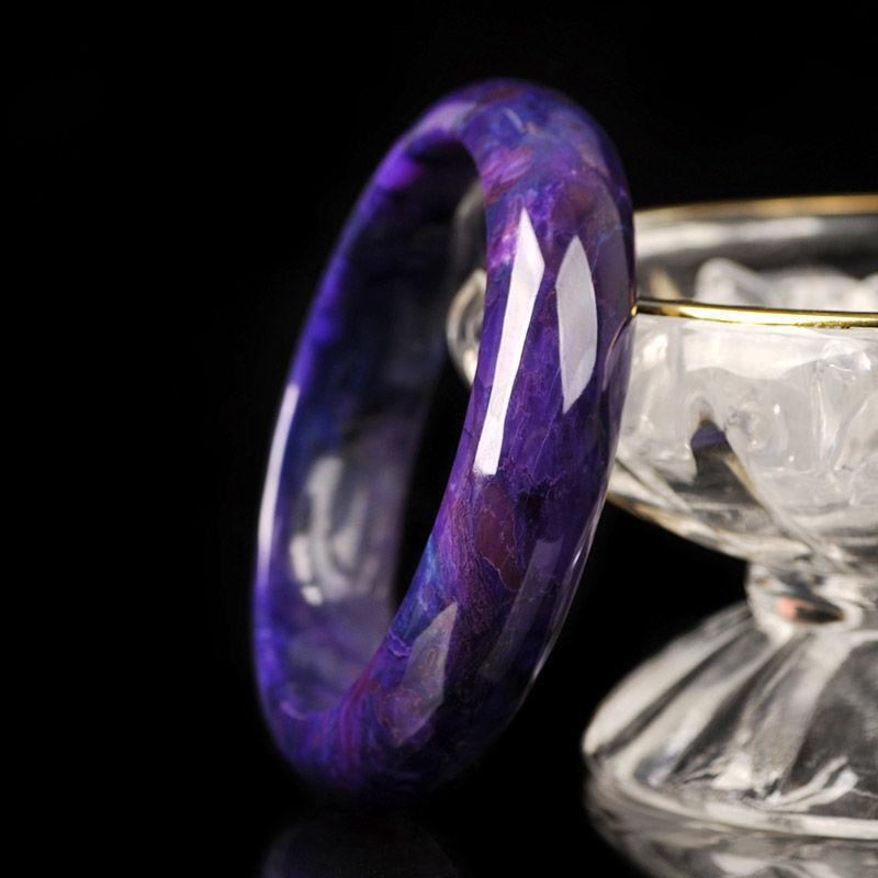 Purple Pink Floral Drift Jade Bangle Colorful Spray Pattern Bracelet Natural Stone Look Cuff for Women, Birthday Gift