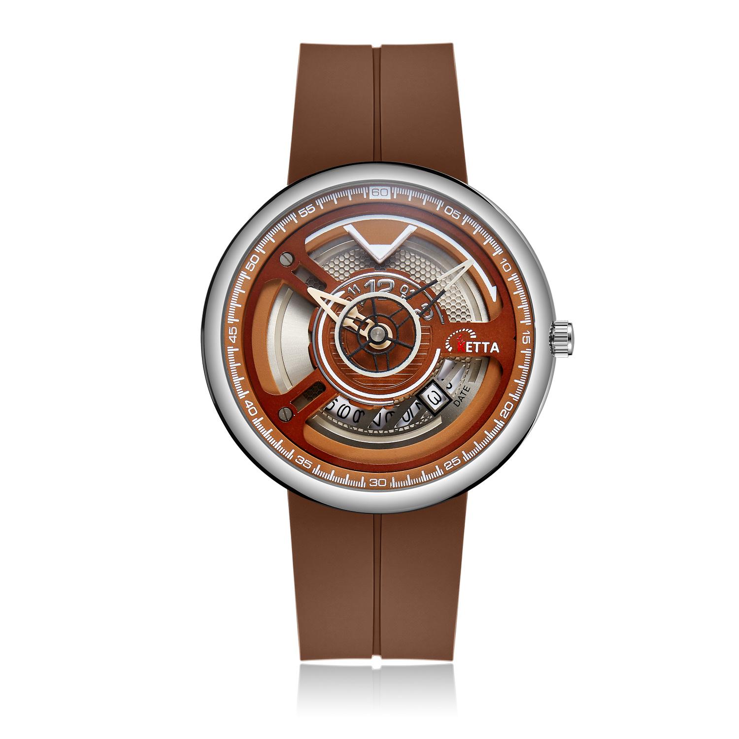 

New Fashionable Trendy Sporty Men s Watches Creative Dials Calendars Silicone Straps Waterproof Men s Quartz Watches Reloj коричневый