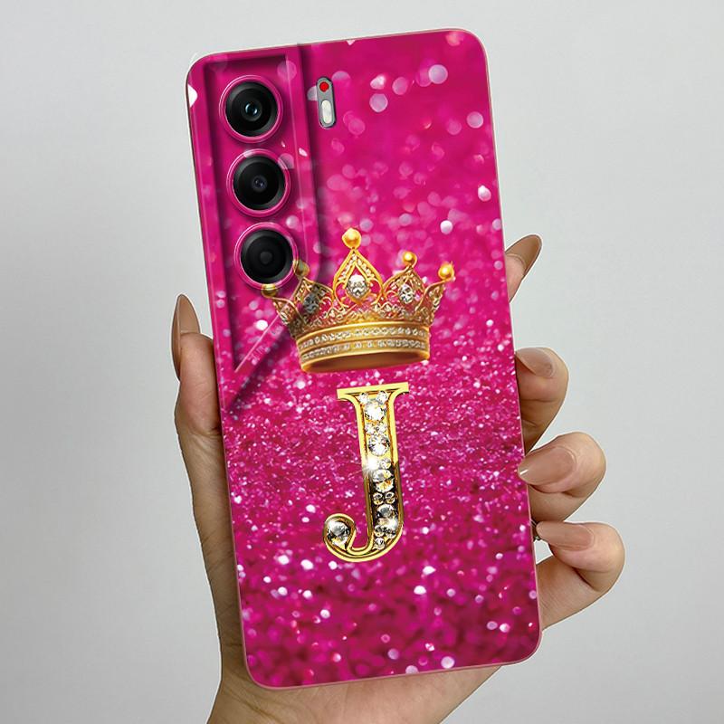 For Tecno Camon 40 Pro 4G 5G CM6 CM7 Case Crown Letter Silicone Soft Phone Cases For Tecno Camon40 Camera Protection Back Cover