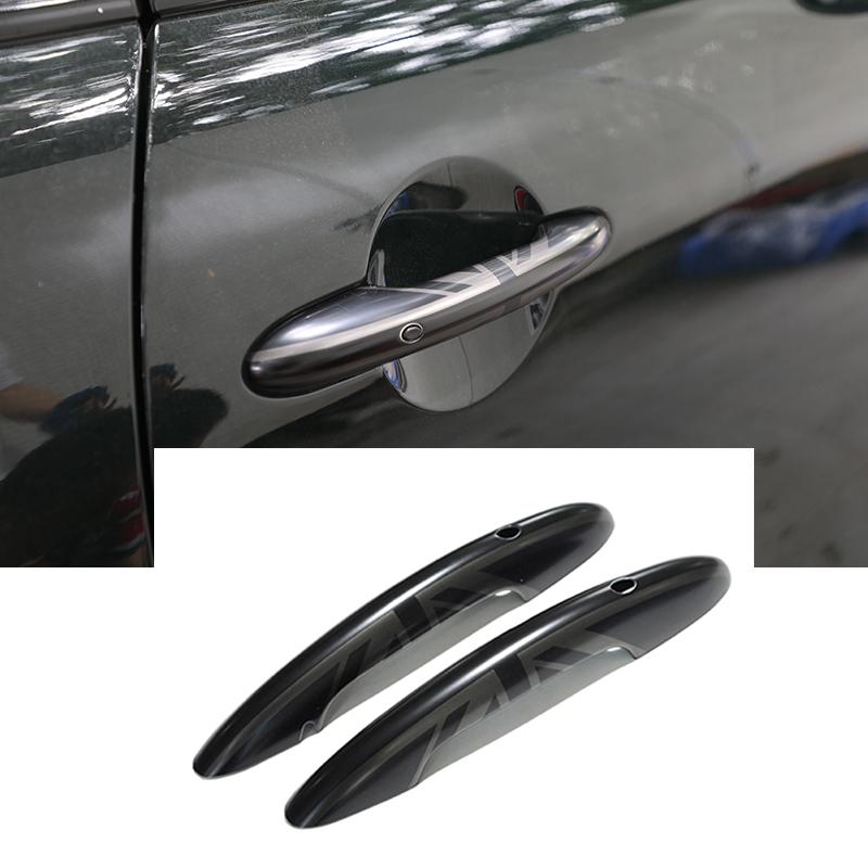 2PCS In Set The Black Flag Door Handle Cover Sticker Trim For MINI Cooper S JCW F56 F57 Car-Styling Exterior Parts