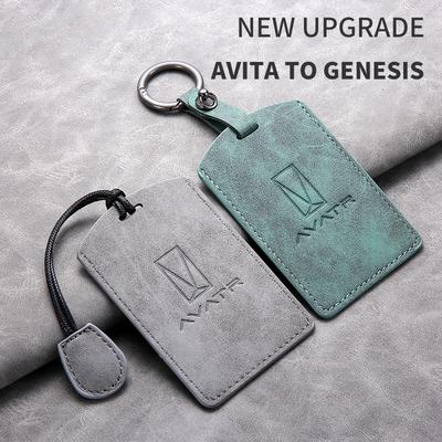 Sheepskin Leather Car NFC Card Smart Key Case Full Cover Protector Shell For AVATR 11 12 Avita 11 2025 Keychain Auto Accessories