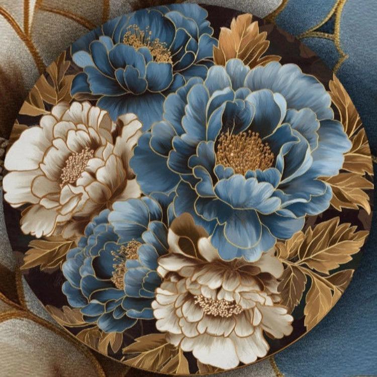 Floral Circular Living Room Coffee Table Carpet Balcony Rocking Chair Hanging Basket Bedroom Bedside Dressing Table Computer Chair Cushion