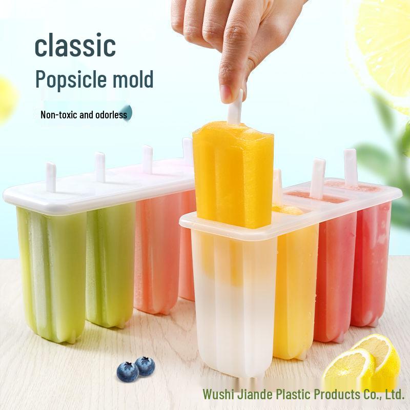 4-Cavity Cute Popsicle Mold for Homemade Ice Cream, DIY Ice Pop with Lid
