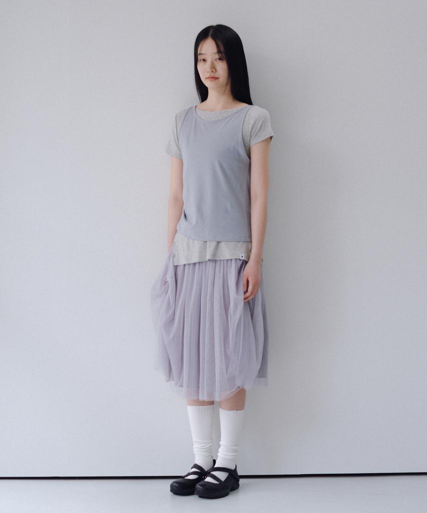 Ohesio Two-Way Layered T-Shirt, Gray