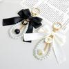 Pearl Chain Pearl Beaded Pendant Keyring Big Bow Car Keychain Exquisite Car Key Holder