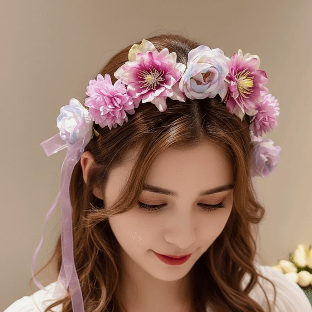 Simulation Flower Simulation Wreath Bohemia Style Flower Headband Seaside Vacation Headdress  Women