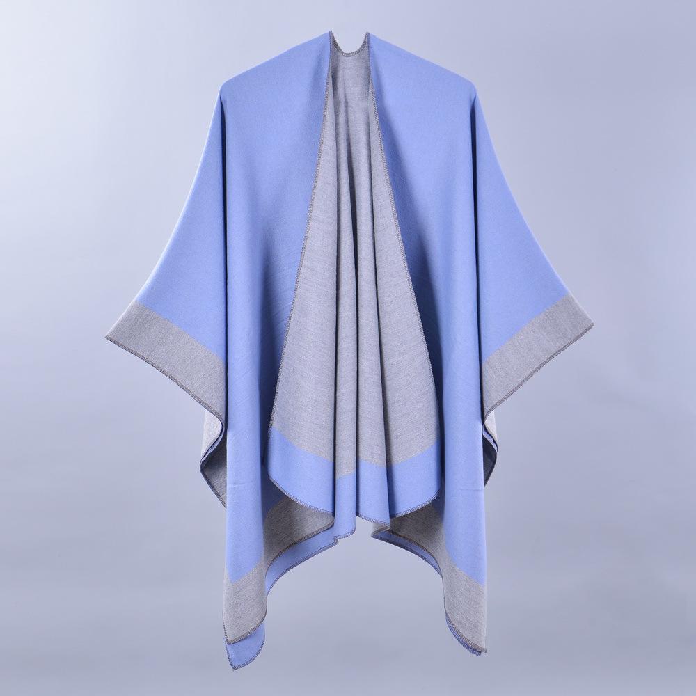 Women's Versatile Solid Color Spring Scarf Shawl - Imitation Cashmere Poncho for All Seasons