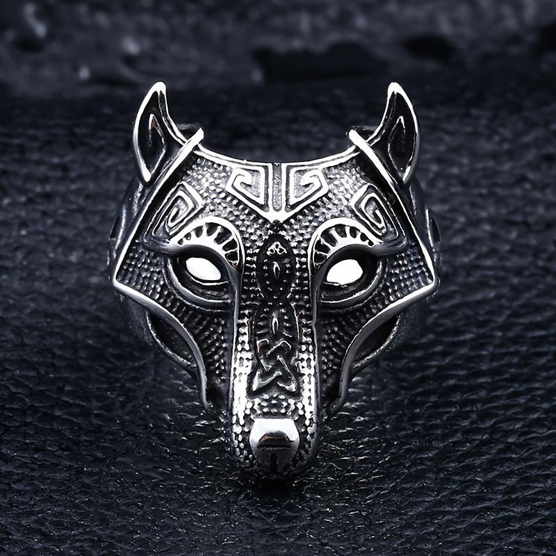 New Jewelry Wolf Head Ring Men's Trendy Hip-hop Domineering Trendy Jewelry Single Ring
